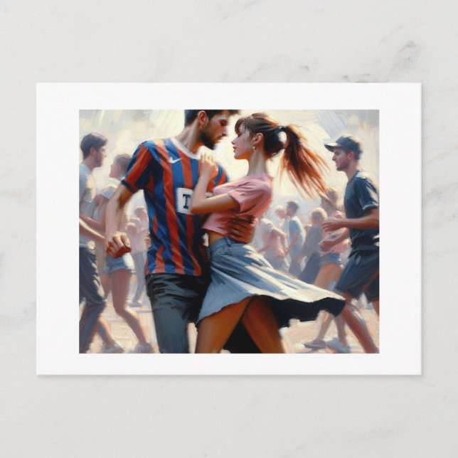 Postal Bailando adolescentes, (Anverso)