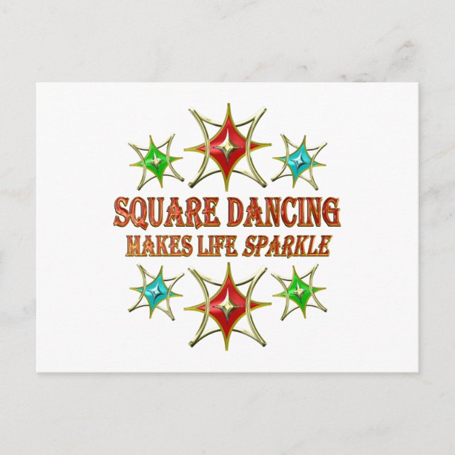 POSTAL BAILANDO AL ESTILO SQUARE CON ESTRELLAS DE FANTASÍ (Anverso)