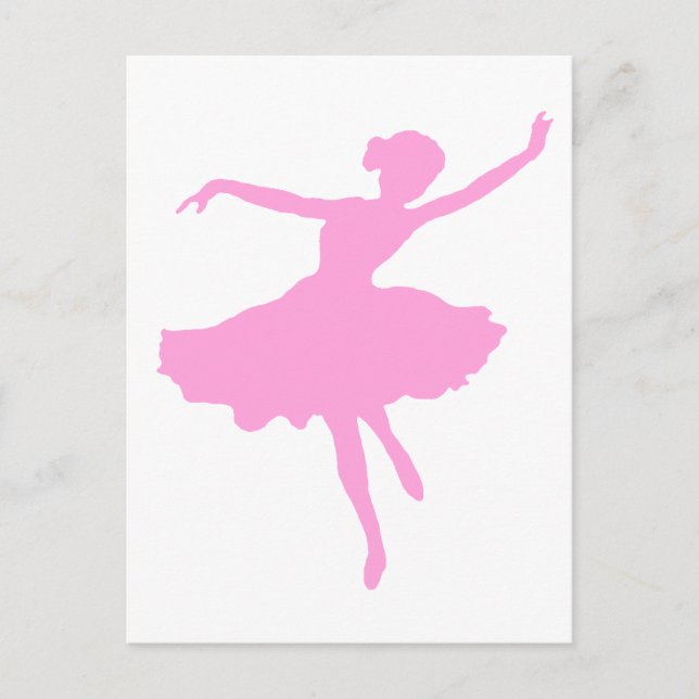 Postal Bailando Ballerina en rosa (Anverso)
