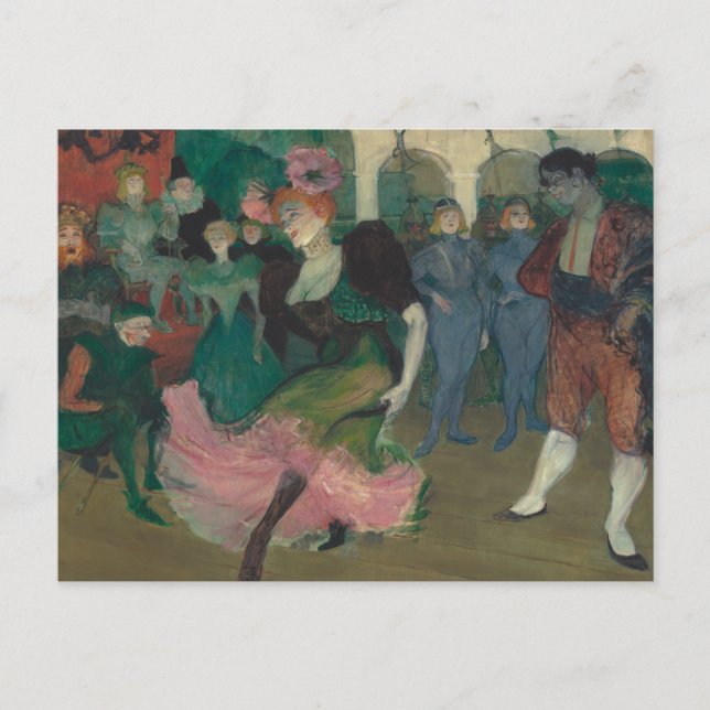 Postal Bailando con la pintura Bolero - Toulouse-Lautrec (Anverso)