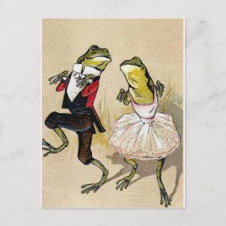 Postal Bailando con ranas