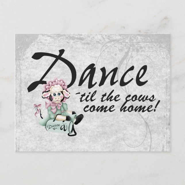 Postal Bailando con vacas (Anverso)