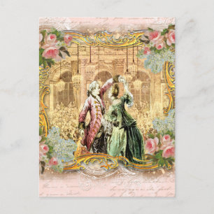 Postal Bailando en Versalles