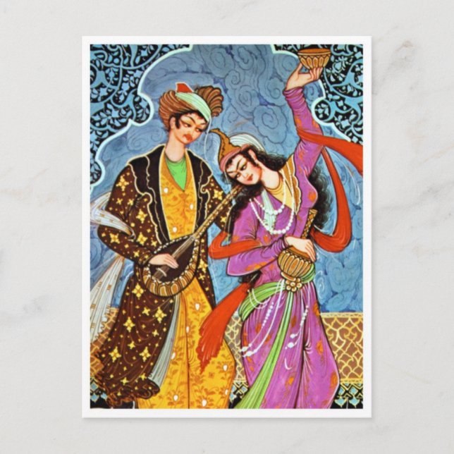 Postal Bailando Nymphe y músico (Anverso)