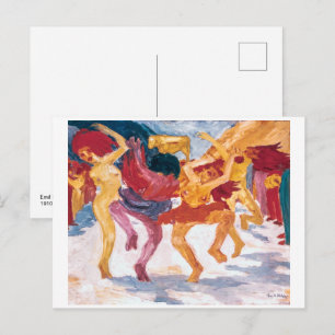 Postal Bailar alrededor del becerro de oro Emil Nolde