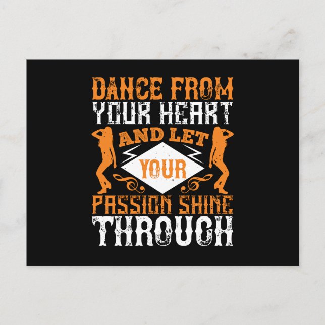 Postal Bailar - Bailar desde tu corazón con pasión (Anverso)
