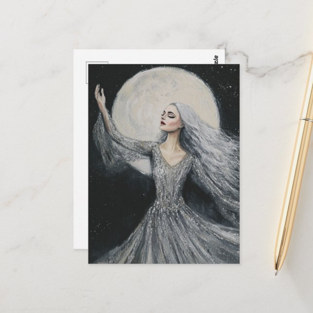 Postal Bailar bajo la luna llena (Anverso/Reverso In Situ)