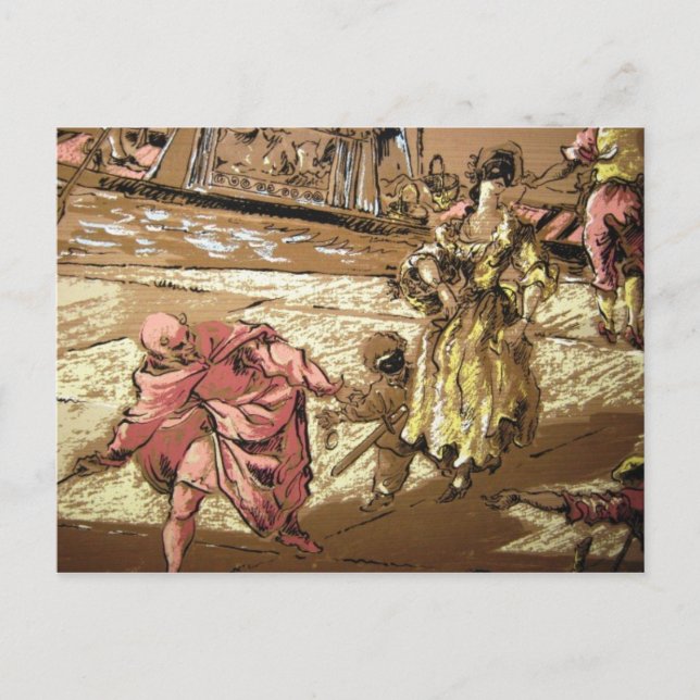 Postal Bailar con el diablo (Anverso)