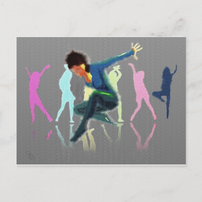 Postal Bailar para el arte de la alegría (Anverso)