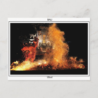 Postal Bailarín balinés de bomberos