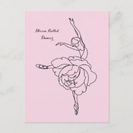 Postal Bailarín de ballet con toque floral personalizado