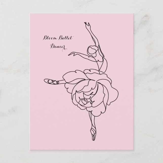 Postal Bailarín de ballet con toque floral personalizado (Anverso)