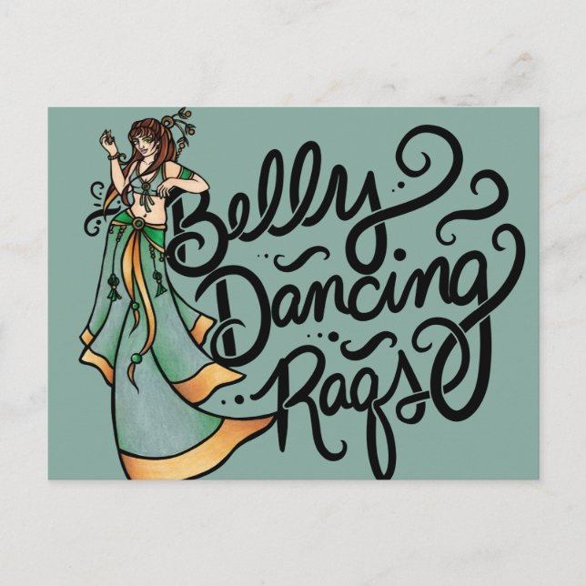 Postal Bailarín de danza del vientre Raqs                 (Anverso)