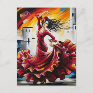 Postal Bailarín de flamenco de España