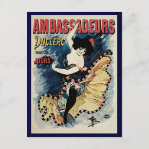 Postal Bailarín de flamenco de estilo Art Nouveau vintage
