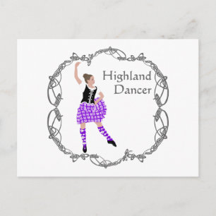 Postal Bailarín de las Highlands escocesas Nudo celta Púr