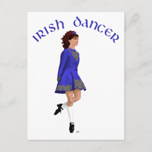 Postal Bailarín de Step Irlandés - Azul