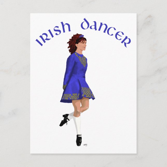 Postal Bailarín de Step Irlandés - Azul (Anverso)