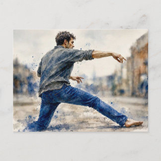Postal Bailarín dinámico de calle,