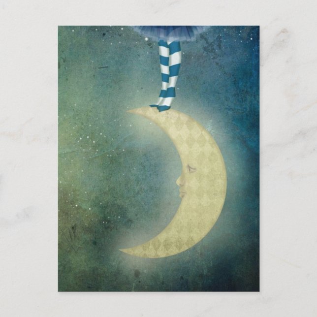 Postal bailarín en la luna (Anverso)