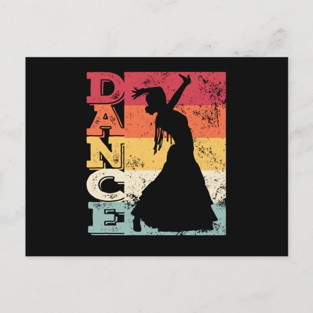 Postal Bailarín Flamenco Dance Vestido Flamenco (Anverso)