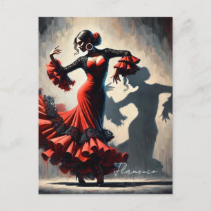 Postal Bailarín flamenco español