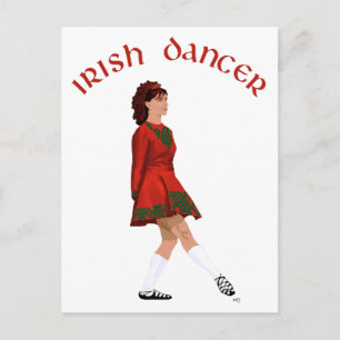 Postal Bailarín irlandés de zapato suave en rojo