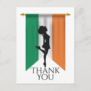 Postal Bailarín irlandés y bandera de Irlanda Baile Graci