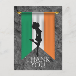 Postal Bailarín irlandés y bandera de Irlanda Baile Graci