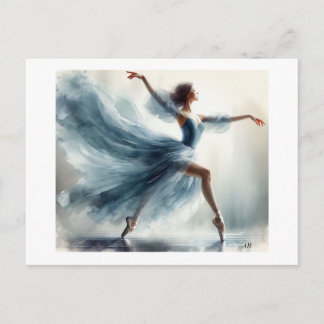 Postal Bailarina agraciada en movimiento, 