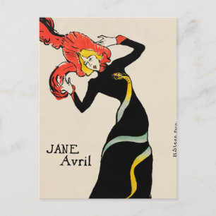 Postal Bailarina Art Nouveau Jane Avril por Toulouse Laut