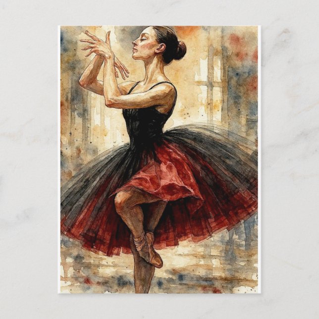 Postal Bailarina con Tutú,  (Anverso)
