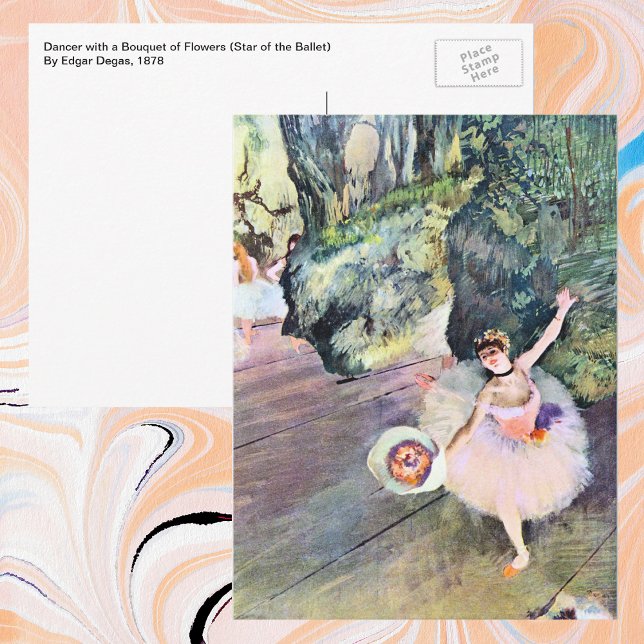 Postal Bailarina con un Bouquet de flores de Edgar Degas (Subido por el creador)