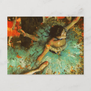 Postal Bailarina Danza Bailarina Verde Degas Pintura