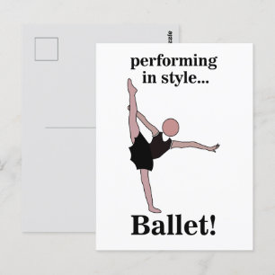 Postal Bailarina de ballet actuando con estilo