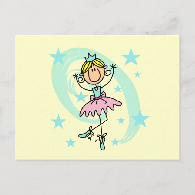 Postal Bailarina de ballet - Camisetas rubias y regalos (Anverso)