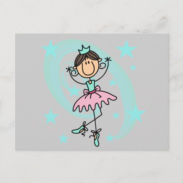 Postal Bailarina de ballet - Camisetas y regalos marrones (Anverso)