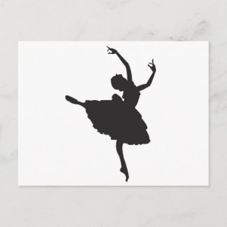 Postal Bailarina de ballet de silueta negra