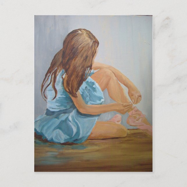 Postal bailarina de ballet en reposo cinderella (Anverso)