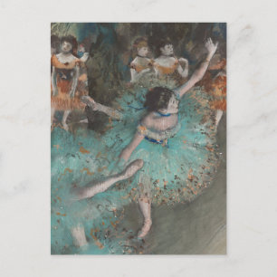 Postal Bailarina de ballet en verde Edgar Degas