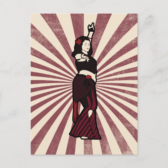 Postal Bailarina de Belly tribal de Tara (Anverso)