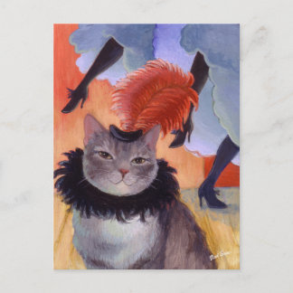 Postal Bailarina de Cabaret Gatito Can-Can