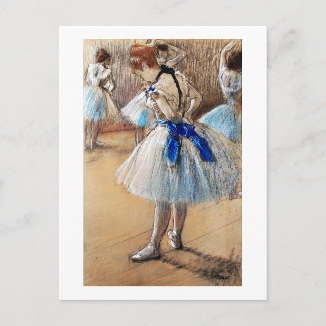 Postal Bailarina de cinta azul, Edgar Degas (Anverso)