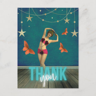 Postal Bailarina de cosecha caprichosa Art Alterado Graci