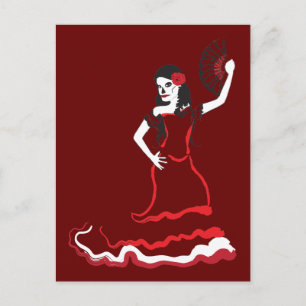 Postal bailarina de cráneo de azúcar en España