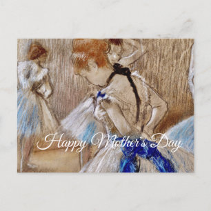 Postal Bailarina de Degas con cinta azul