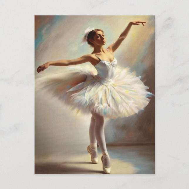 Postal Bailarina de puntas con amplio tutú (Anverso)