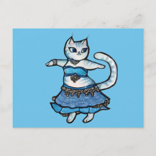 Postal Bailarina de vientre gato gris