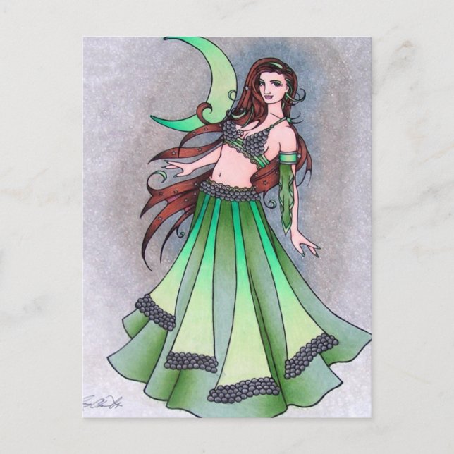 Postal bailarina del vientre luna cáncer (Anverso)