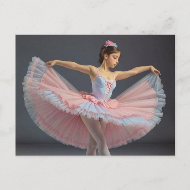 Postal Bailarina desplegando su tutu  (Anverso)